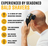 The Cut Buddy Bald Buddy Head Shaver, Waterproof, Rechargeable Electric Razor, Cordless, Ergonomic Design, Battery & Cleaning Indicator
