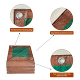Tarp 5x7(4 Packs) ft 100% Waterproof 7mil Durable Grommets and Reinforced Edges,Uv Resistant,Green/Brown Tarp,Emergency Rain Shelter,Outdoor Cover and Camping Use -by MVPNET