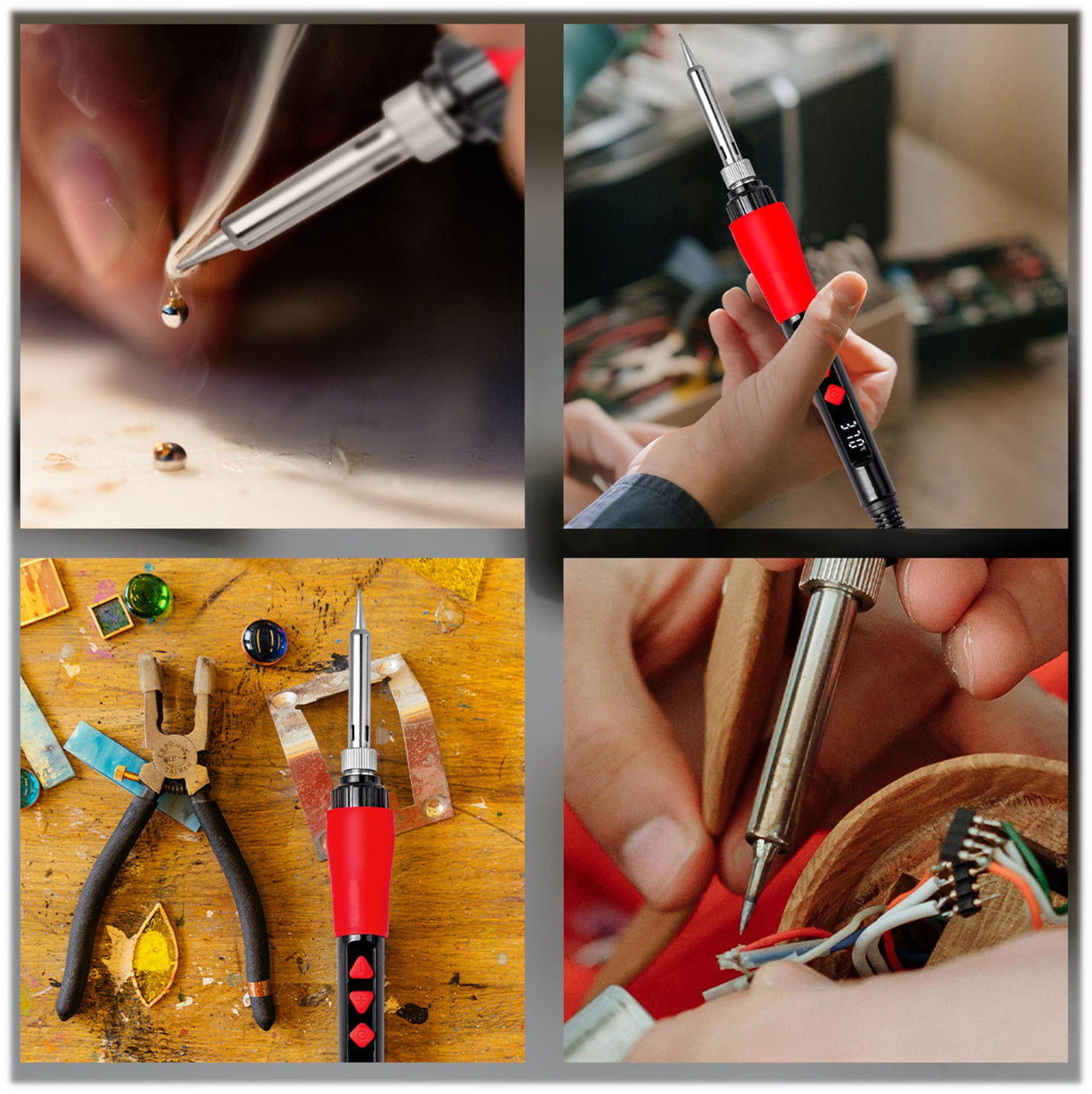 Soldering Iron Kit, 60W LED Display Digital Solder Pen, 5 Replaceable Tips, 21-in-1 Fast Heating with Solder Wire, Stand, Desoldering Pump, for Electronics Repair Hobby DIY 120V US Plug from Plusivo