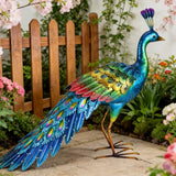 chisheen Metal Peacock Statue Garden Decor Yard Art Outdoor Gift for Women