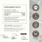 partiQlar Spermidine Supplement - 99% Purity - 8 mg per Capsule - 3rd Party Lab Tested - for Men & Women Cellular Renewal, Longevity - Made in USA - 60 Capsules