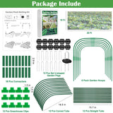 Unves 67 Pcs Garden Netting Kit, 10x25 Ft Ultra Mosquito Bird Netting with 6 Hoops & 12 Clips, Fruit Tree Netting for Patio Raised Beds Vegetable Flowers Protection Barrier