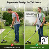 Yeoman Handle, Yeoman Weedeater Handle Extension with Bracket Clamp, Ergonomic Trimmer Grip for Lawn Care, Landscaping, Yard Trimming (Silver)