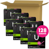 U by Kotex Click Compact Tampons, Super Absorbency, Unscented, 128 Count (8 Packs of 16) (Packaging May Vary)