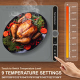 Extra Large Warming Mat for Food XXL:40”X15” Soft Electronic Food Warmers for Parties Buffet Silicone Food Warming Mat 6-Level Timer 9-Level Temp Control 18H Auto-Off 8S Fast Heating Grey