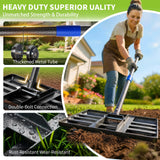 Lawn Leveling Rake, 6 FT Long Lawn Leveler with 17 x 10 Small Rakes Head for Smooth Garss Soil Dirt Sand, High Effect Long Handle Ground Leveling Tool with Round Edge for Yard Garden, No Flip