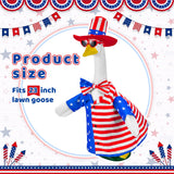 ComfyKit 1 Set 4th of July Porch Goose Outfit, Patriotic 250th Anniversary Clothes for 23 Inch Plastic or Cement Goose, Patio Yard Garden Decor