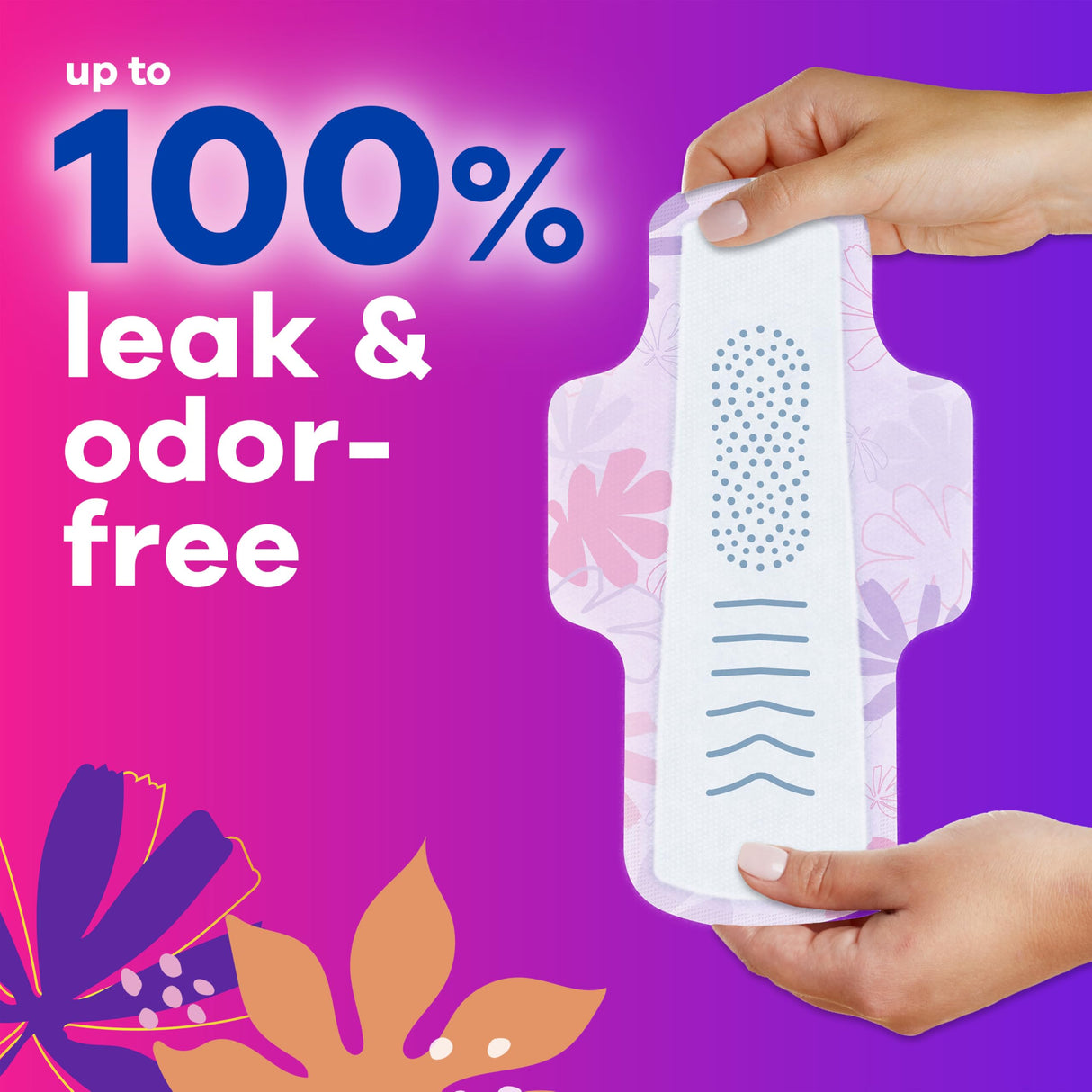 Always Radiant Feminine Pads for Women, Flexfoam Pads with Wings, Size 1, Regular Absorbency, Lightly Scented, 90 Count (Packaging May Vary)