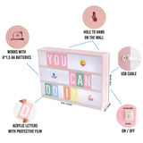 Pink Cinema Light Box with 400 Letters, Emojis, 2 Markers - BONNYCO | Led Light Box Home Office & Room Decor | Cinema Led Sign Letters Board Gifts for Women and Girls Christmas Birthdays | Pink Decor