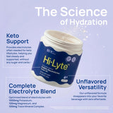 Hi-Lyte Keto K1000 Electrolyte Powder | Unflavored | Hydration Supplement Drink Mix | Boost Energy & Beat Leg Cramps | No Maltodextrin or Sugar | 50 Servings