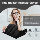 Portable Wedge Pillow Inflatable Cushion - Body Positioners Lightweight Wedge Pillow for Sleeping, Leg Elevation, Use in Bed, Travel, Camping, Fast Inflating Deflation (Black)