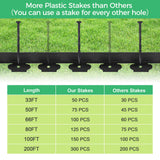 2-Inch x 100 FT Landscape Edging Border with 150 Stakes, Plastic Edging for Landscaping Garden Edging Border, Flexible Landscaping Edging for Garden Flower Beds Yard Lawn Pathway Paver (Black)