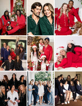 Ekouaer Men's Pajama Set Winter Long Pjs Couples Adults Christmas Sleepwear Lightweight 100% Cotton Lounge Set,Red,XL