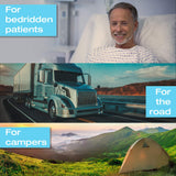 Urinals for Men Glow in The Dark Lid by Tilcare (2 Pack) - 32oz/1000mL Thick Plastic Mens Bedpan Bottle with Screw-on Lid - Spill Proof Urinary Chamber - Male Portable Travel Pee Bottles