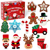 CiyvoLyeen Christmas Sewing Kit for Kids Felt Christmas Ornaments Craft Supplies DIY Activity for Girls and Boys Educational Sewing Gift for Child Set of 12