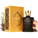 H Habibi Desert Oud Perfume For Men - Eau De Parfum (2.5 Oz), Arabian Cologne For Men - Warm, Sweet & Spicy Fragrance with Rare Exotic Notes of Oud Woody, Citrus, Amber Musk Perfume & Patchouli