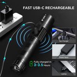 Tughlax 3Pack Rechargeable Flashlights High Lumens, Super Bright Flashlight with LCD Digital Display, 5 Modes Adjustable LED Flashlight Tactical Flashlights High Powered, Flash Lights for Emergency