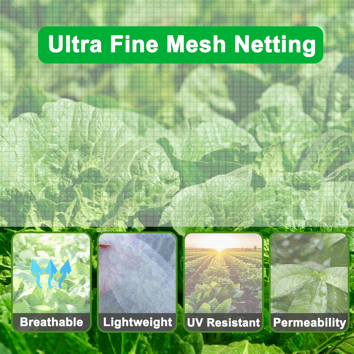 2PCS Large Fruit Tree Netting with Drawstring and Zipper, 6 x 6.6FT Blueberry Bush Netting Cover, Garden Bird Netting Plant Cover for Protect Plant Fruit Flower from Birds, Bugs, Cicadas, Insects
