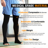 Doc Miller Thigh High Compression Socks - Open Toe, 20-30mmHg for Varicose Veins, Calf, Leg & Ankle Support, Pregnancy & Maternity Stockings, Small to Plus Size
