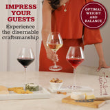 Gusto Nostro Crystal Wine Glasses Set of 4, 22 Oz Long Stem Modern Wine Glasses for White and Red Wine, Dishwasher Safe, Fancy, Elegant, Large and Tall Wine Glass for Wedding Christmas Anniversary