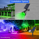 T-SUN Solar Spotlights for Outsides, Christmas Solar Lights Outdoor Waterproof, Color Changing Solar Landscape Spotlights, Auto ON/Off Solar Garden Pond Light for Yard, Trees, Driveway, Patio(4 Pack)