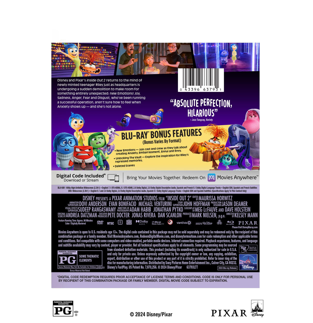 Inside Out 2 - Blu-ray + DVD + Digital