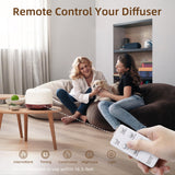 ASAKUKI 500ml Essential Oil Diffuser, Aromatherapy Fragrant Oil Humidifier Vaporizer, 7-Color Light and Auto-Off Safety Switch Reddish-Brown