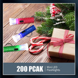 Jexine 100 Pcs Mini Flashlight Keychain Bulk Assorted Colors Torch Keyring Flashlights LED Small Keychain Light Hiking Camping Christmas Party Favors(Bright)