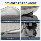 Foot Rest for Under Desk at Work, Adjustable Footrest for Office Chair & Gaming Chair,Ergonomic Footrest Pillow Desk Foot Stool with Washable Cover for Home, Airplane, Travel (Gray)