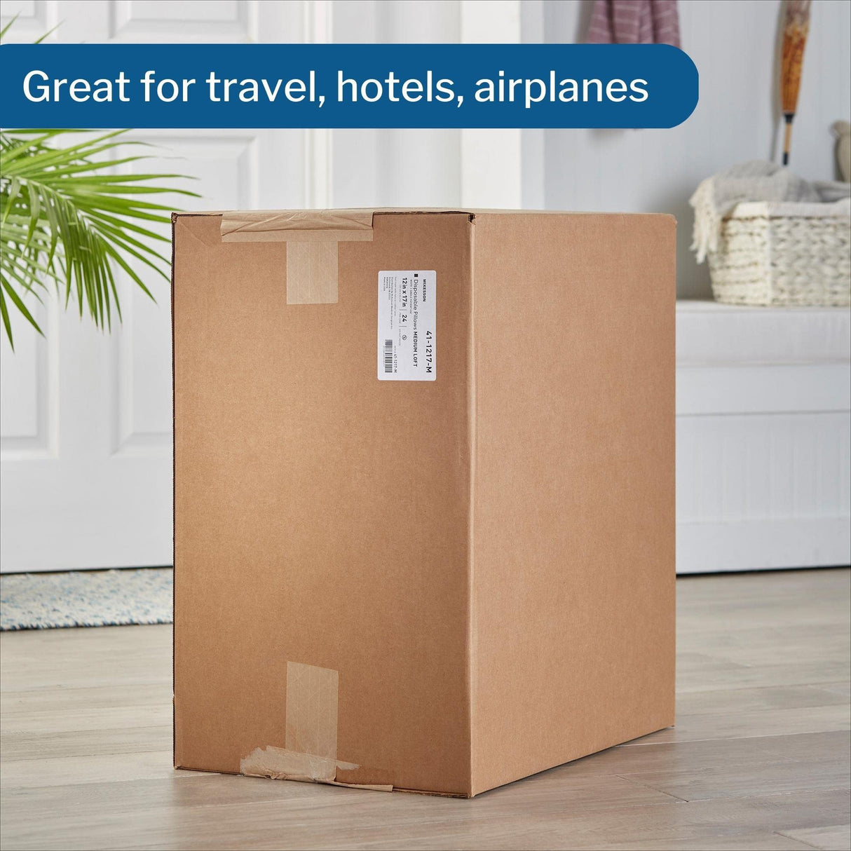 McKesson Disposable Pillow Case Covers [100 Count] Bulk Pillowcase, Single-Use for Medical Hospital Travel, Standard Size, Blue, 21 in x 30 in