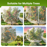 KEOHOLI 15FTx15FT Extra Large Fruit Tree Netting Reusable Durable Mesh Cover with Zipper and Drawstring for Fruit Tree Protection Cover from Birds Cicadas Squirrels and Insects