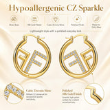 OANM studio 18K Gold Plated Hypoallergenic CZ Small Huggie Earrings for Her