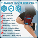 Hiball Adjustable Thigh Brace, Hamstring Compression Wrap, Thigh Compression Sleeve, Quad and Upper Leg Brace for Men & Women