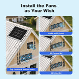 ZIZIWIN 5.5" Solar Chicken Coop Fan 3 Kit, 30W Solar Powered Greenhouse Fan, Solar Exhaust & Intake Fans Outdoor Waterproof, for Outside Shed Doghouse Ventilation Air Circulation Cooling, No Battery