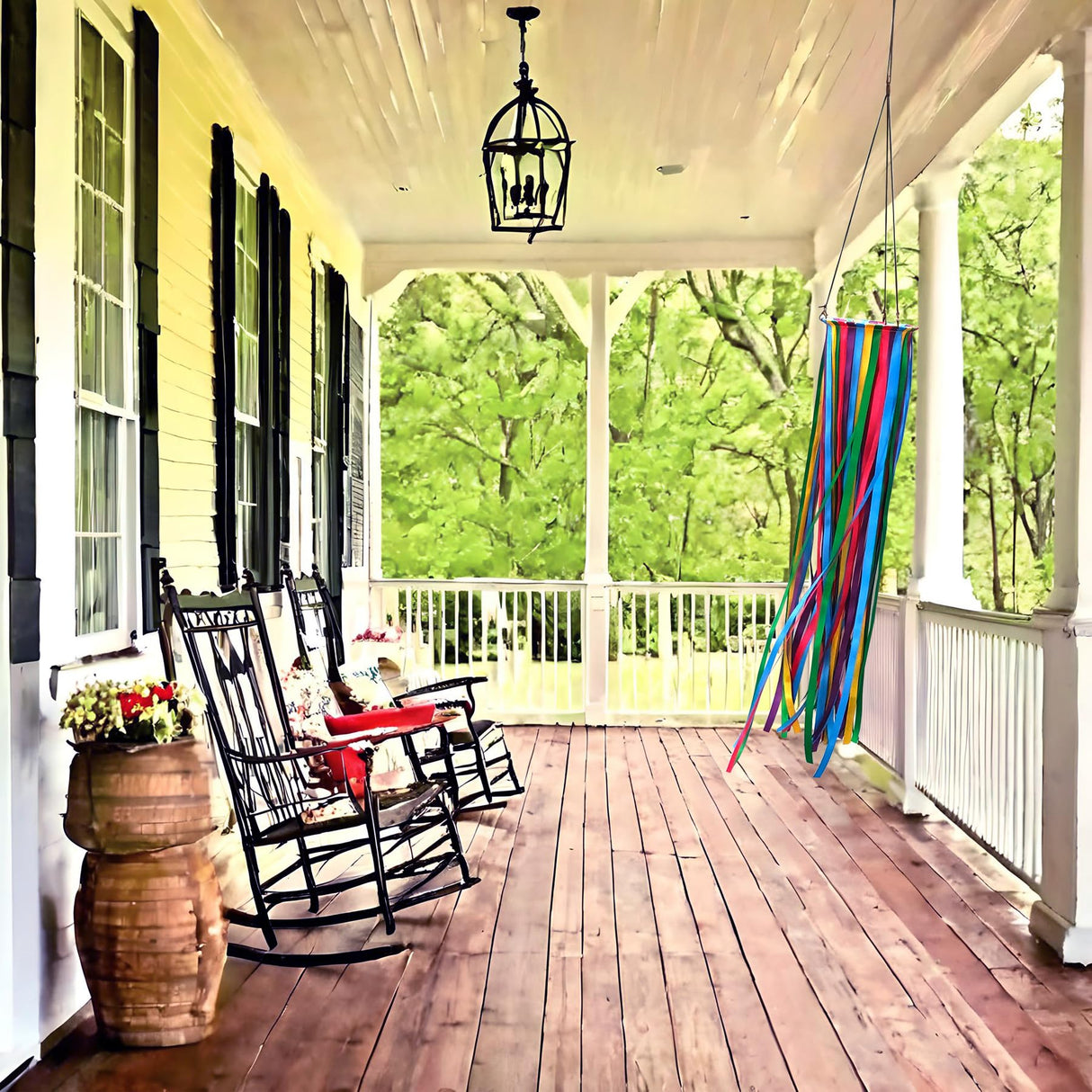 Satin Ribbon Windsock Streamer, Outdoor Decorations for Your Patio, Garden, Yard, Dock and Camper, 49-Inch, WS-49K-01