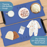 Warming Mat for Food Extra Large: 36"X16" Adjustable Silicone Food Warming Mat Heating Pad Food Warming Pad for Kitchen Counter Warming Trays for Buffets Party Hot Plates for Countertop Family Blue