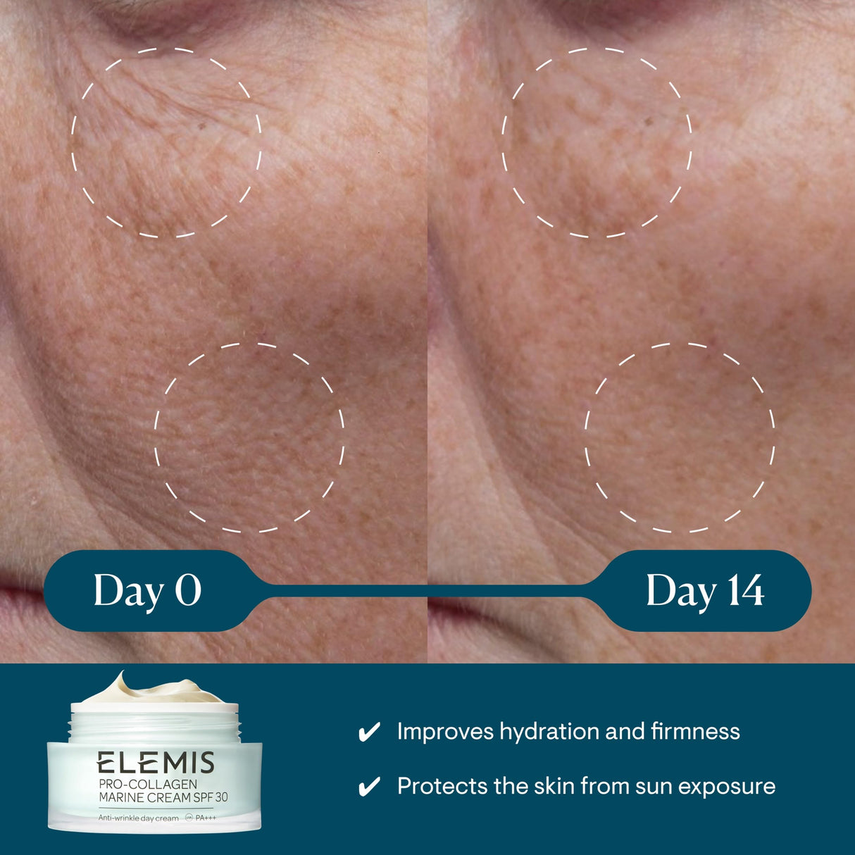 ELEMIS Pro-Collagen Marine Cream SPF 30, Lightweight Anti-Wrinkle Daily Facial Moisturizer, Collagen Face Cream