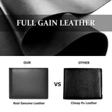 MARZAHAR Genuine Leather Mens Wallet, RFID Blocking Bifold, Black