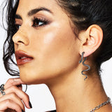 HZMAN Gothic Snake Stud Earrings for Women,Hypoallergenic,Waterproof