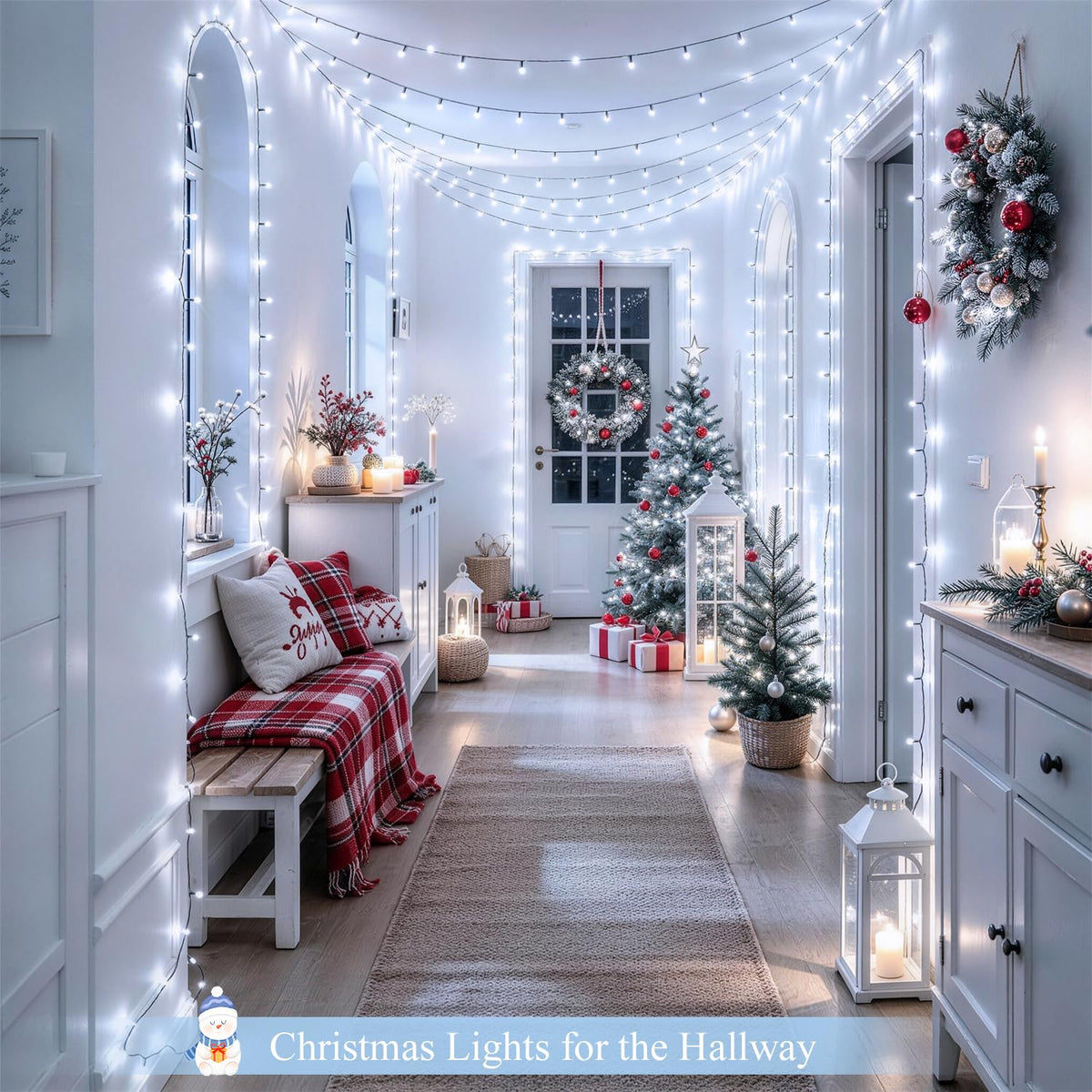 JMEXSUSS 250 LED White Christmas Lights Outdoor, String Lights Plug in