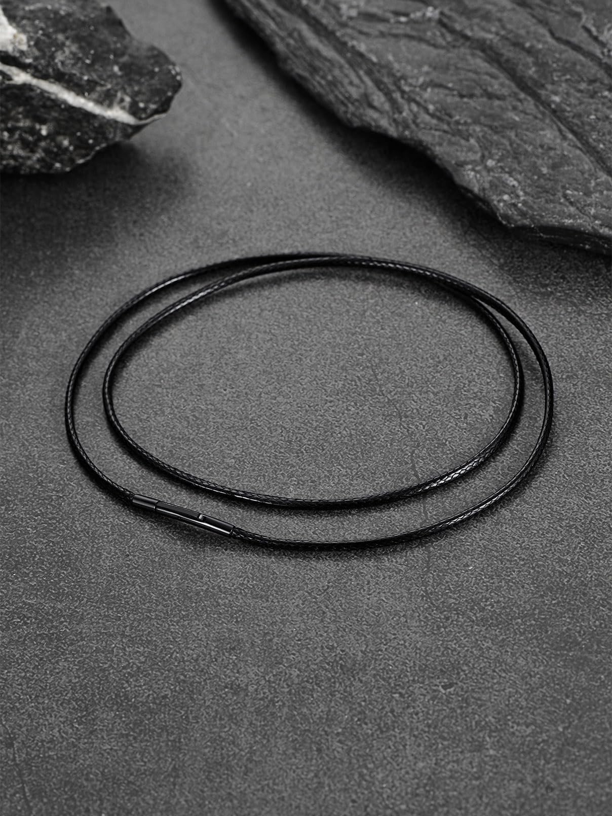 FaithHeart Braided Leather Necklace Cord with Stainless Steel Snap Clasp