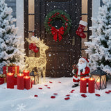 Raycare 8"x3" Outdoor Waterproof Flameless Candles with Remote and Timer, Battery Operated LED Electric Fake Pillar Candle for Valentine's Day, Home, Wedding Decor, Red, Set of 2