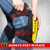 REXBETI Knee Pads for Work, Construction Knee Pads for Men, Heavy Duty Comfortable Anti-slip Foam Gel Knee Pads for Gardening Flooring and Cleaning, Strong Stretchable Straps, Yellow