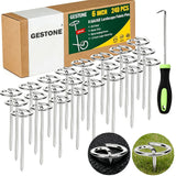 GESTONE 240 PCS Landscape Fabric Staples Stakes, Larger Circle Top Pin 4MM