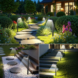 Ahaorigin 12 Pack Solar Pathway Lights Outdoor, 12 Brighter LED Solar Lights Outdoor Waterproof, Up to 12 Hrs Modern Path Light for Yard Garden Walkway Driveway Lawn, Cool White