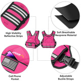 APEXUP Adjustable Weighted Vest, 4-10lb/12-18lb/20-32lb Vest with 6 Ironsand Weights and Large Pocket, Weight Vest for Men Women Strength Training, Running, Walking (12-18lb, Pink)