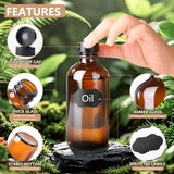 BPFY 24 Pack 4 oz Amber Boston Glass Bottle with Black Poly Cap, Funnel, Chalk Labels, Pen for Homemade Vanilla Extract, Essential Oils, Wedding, Christmas, Holiday Gift