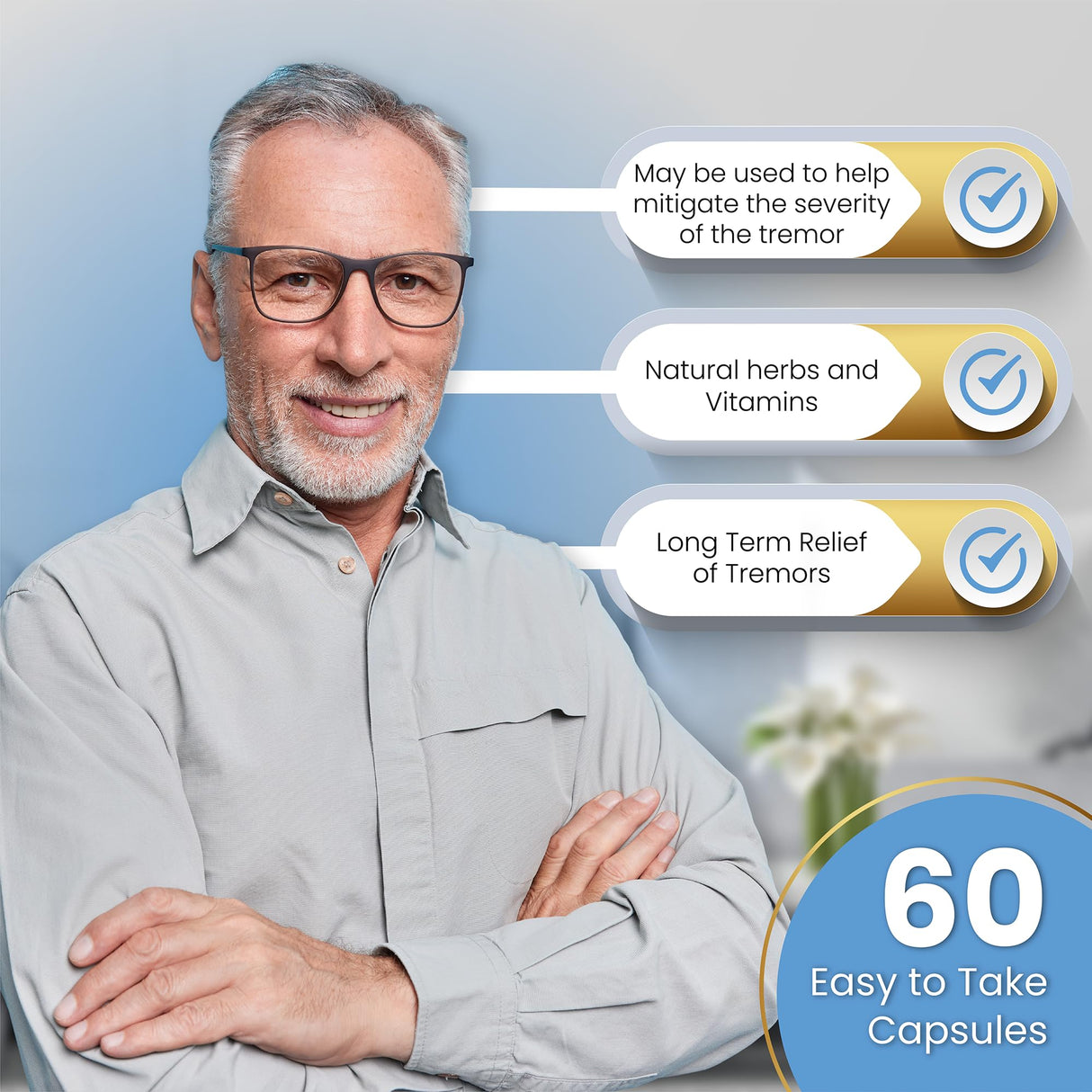 Tremadone - Essential Tremor Relief Supplement for Hand, Arm, Head, Leg, Feet and Body Tremors and Shaking - All Natural, Gluten Free, Dairy Free by Nutriganix (1)