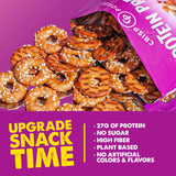 Crisp Power Protein Pretzels, Sesame, High Protein Vegan Keto Snack, 27 G Plant Based Protein, Low Carb Crunchy Pretzel Snacks, Sugar Free, No Seed Oils, 1.75 oz Bags, 6 Pack
