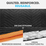 SIMPLI-MAGIC 79523 Heavy Duty Padded Moving Blankets, Black/Orange, 72” x 80”, 12 Pack
